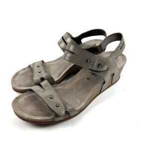 Mephisto Menoa Sandals 41 Tan Sparkle Strappy Wedge Womens Worn Once